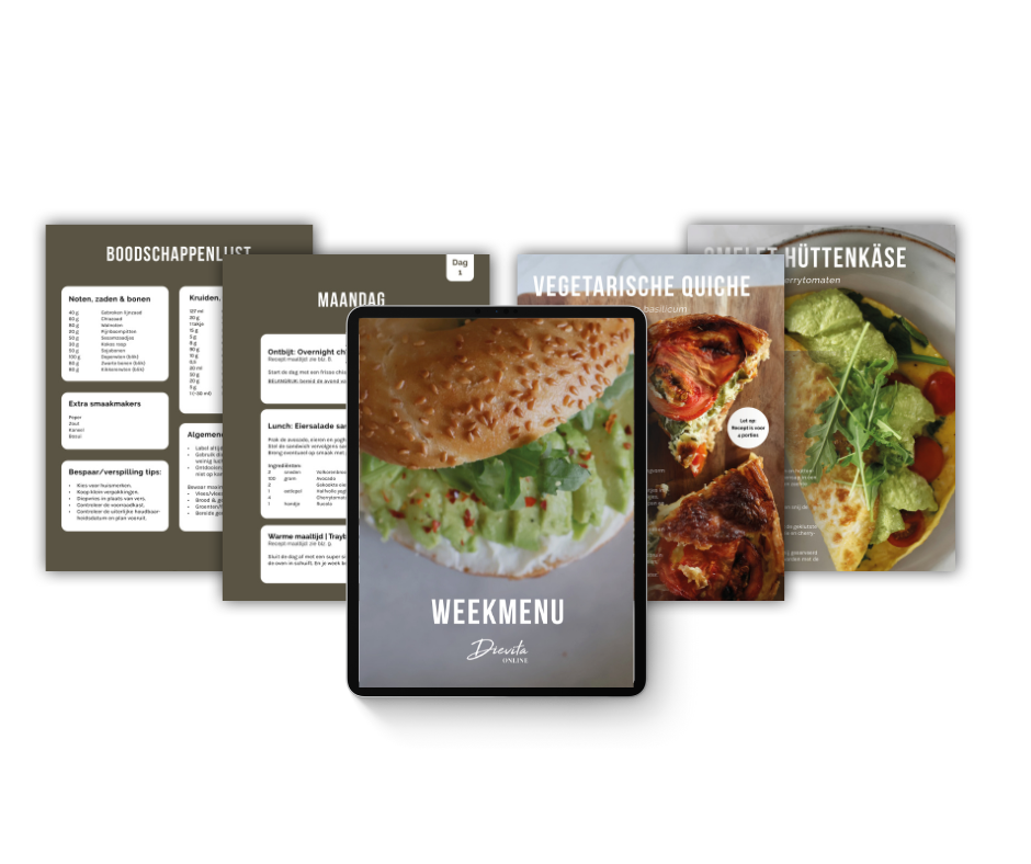 Voorbeeld van het Weekmenu van Dievita Online
